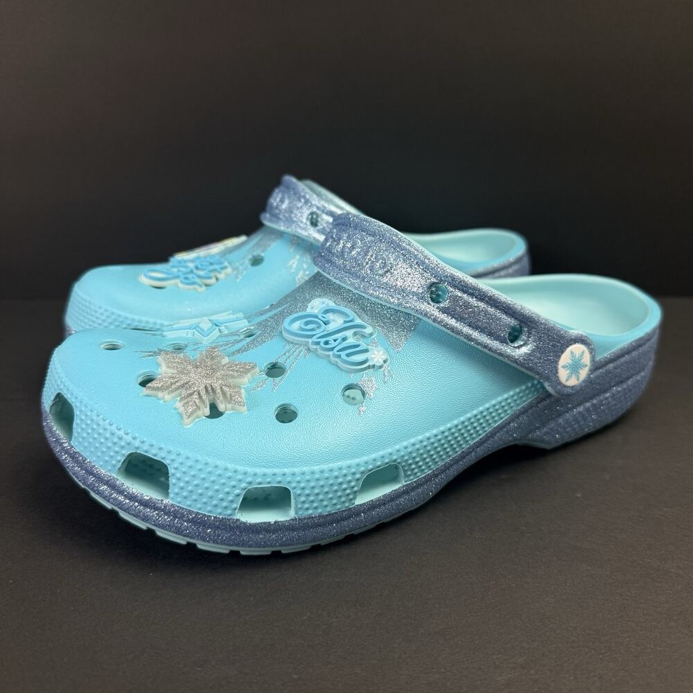 Crocs Disney Frozen Elsa Kids J6 Classic Clogs Multi Color New Without Box